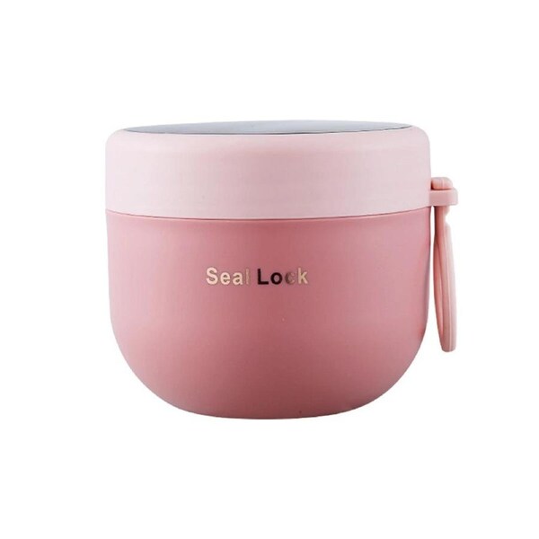 Pink Stainless Steel Thermos Lunch Box Insulated & Leakproof