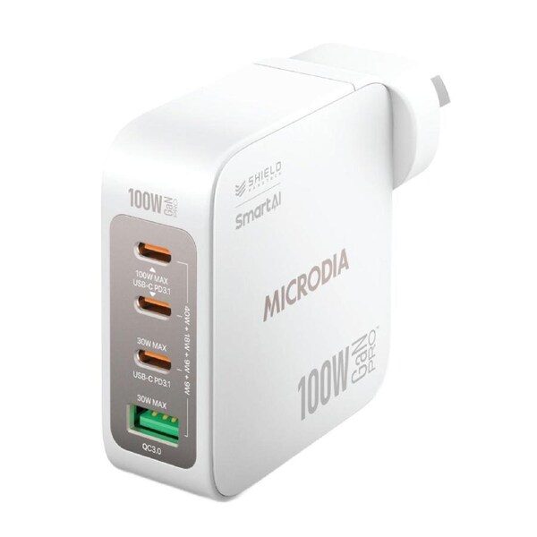 MICRODIA SMARTCube Nano 100W 4 Port GaN Wall Charger - White