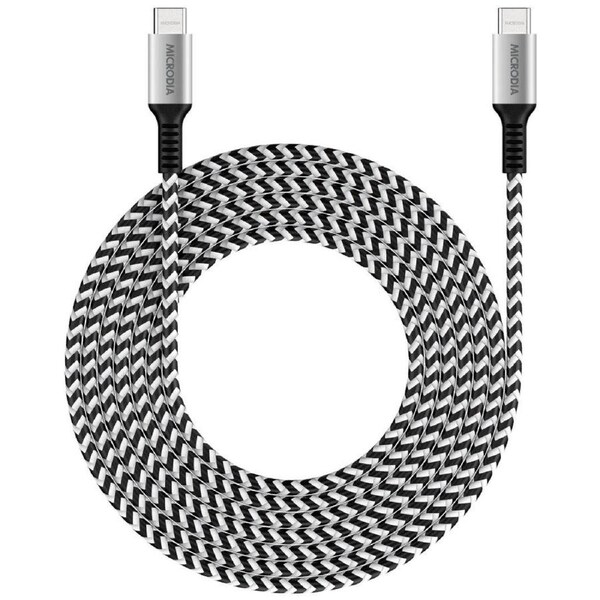 MICRODIA ExeCable Tweed PD100W 2.6m USB-C to USB-C Cable - Zebra