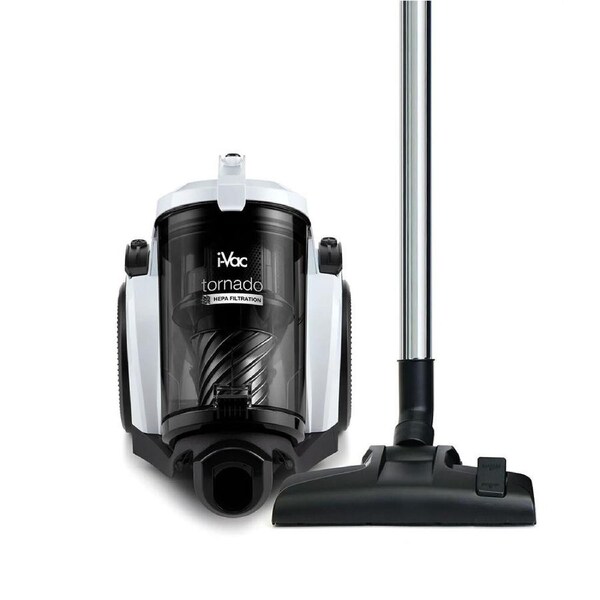 i-Vac Tornado Bagless 1800W Vacuum Cleaner 1.5m Hose 1.6L Black/White