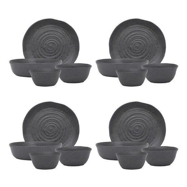 4PK Ecology 4pc Ottawa Stoneware Dinner Set Plate/Bowl Tableware - Stone