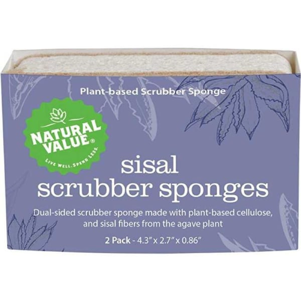 Natural Value Sisal Scrubber Sponge 2pk