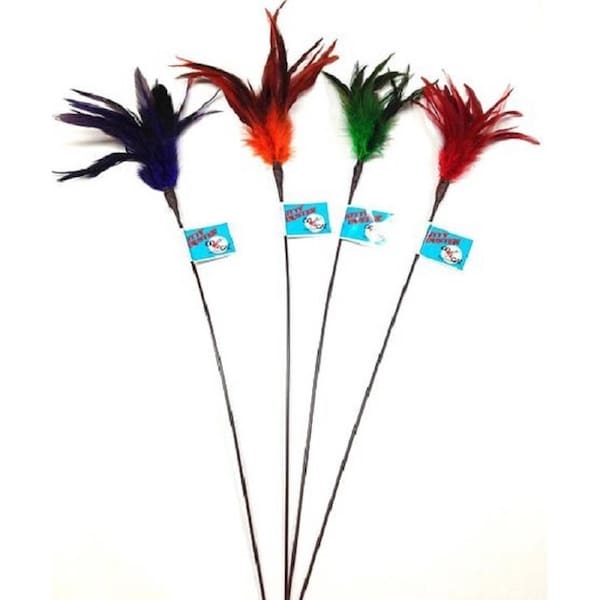 Short Sparkling Kitty Duster Cat Teasers Toy - 18 Inch