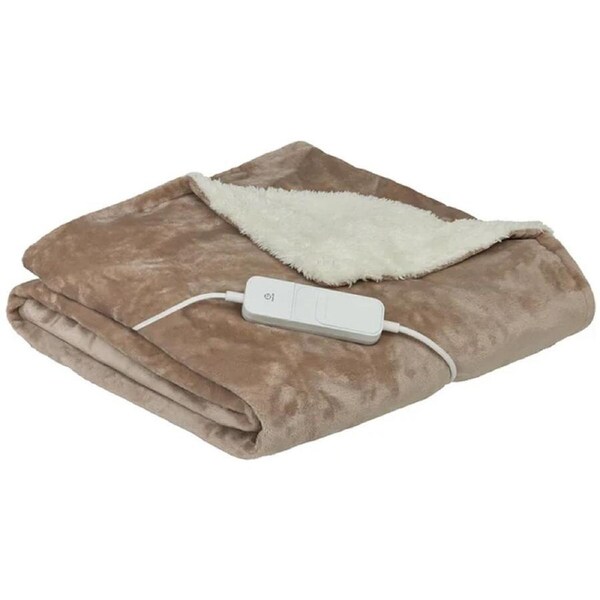 Homedics Heated Throw Blanket- Cream