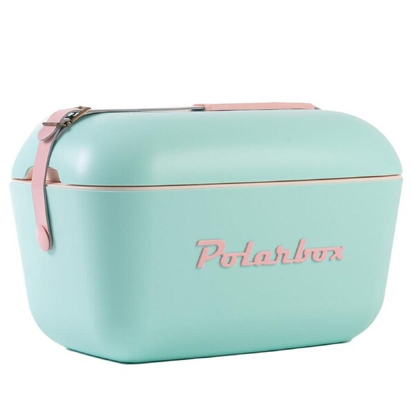 Polarbox Pop 20L Cooler Cyan with Rose Logo and Strap