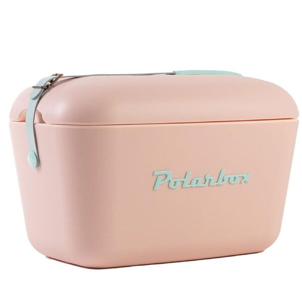 Polarbox Pop 20L Cooler Nude with Cyan Strap and Logo