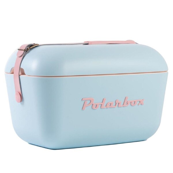 Polarbox Pop 20L Cooler Sky with Rose Logo and Strap