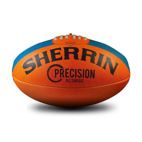 Sherrin Precision Synthetic Rubber AFL Training Football Size 5 Orange