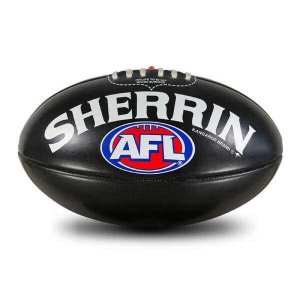 Sherrin PVC AFL Outdoor Recreational Play Replica Football Size 4 Black