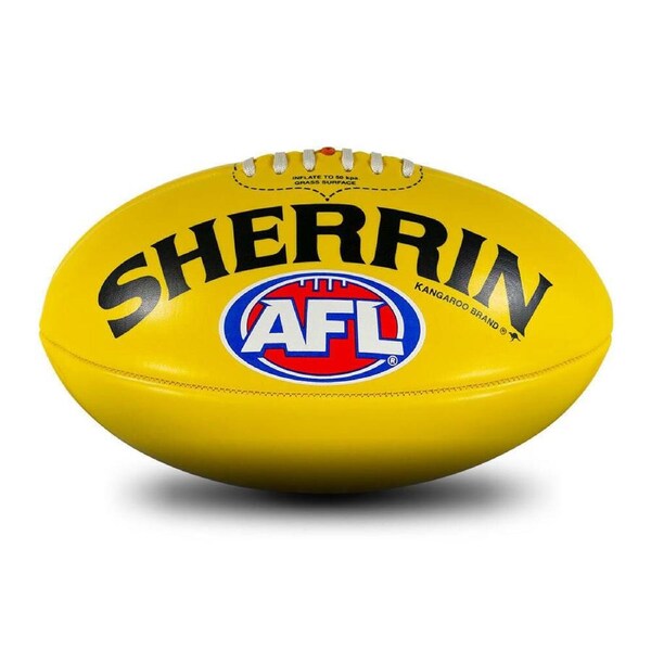 Sherrin PVC AFL Outdoor Recreational Play Replica Football Size 4 Yellow