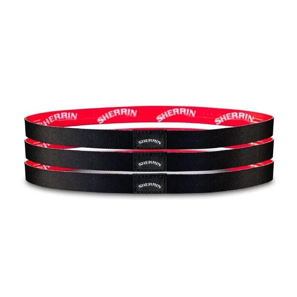 3pc Sherrin Heathered Non-Slip Silicone Grip Hair Headbands Pack Black