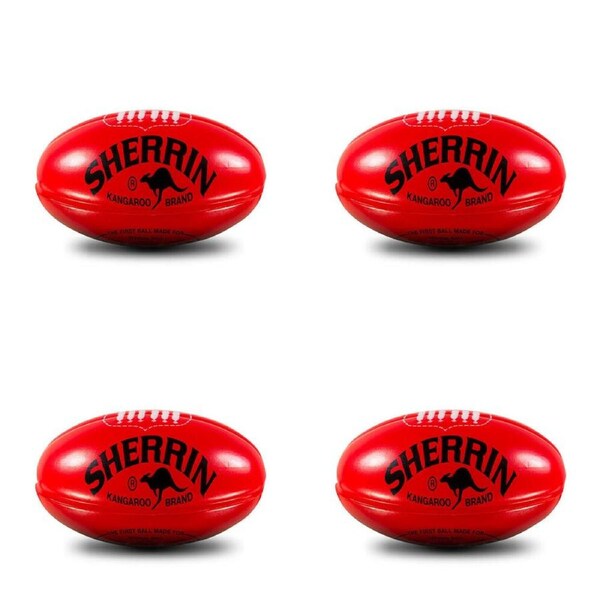 4PK Sherrin Soft Foam Mini AFL Indoor Recreational Play Replica Football Red