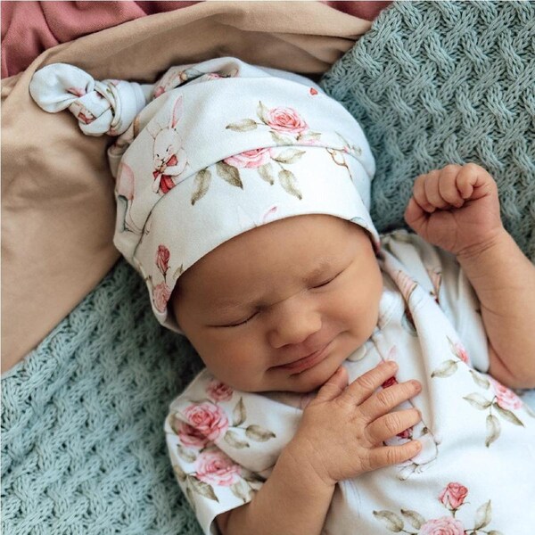 Snuggle Hunny White Rabbit Organic Knotted Beanie