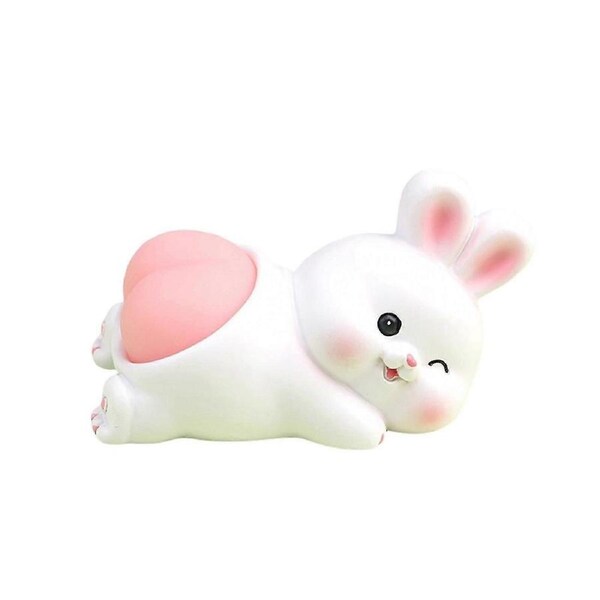 Cartoon Figurine Cute Panda Rabbit Piggy Kitten Landscaping Doll Soft Butt Decompression Toy Resin Animal Figure Doll Model Toy Ornament Kid Toy Gift
