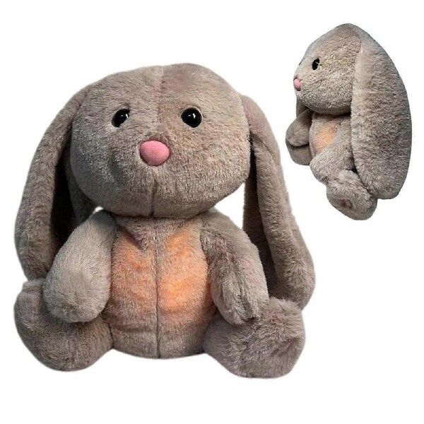 Relief bunny, breathing stuffed animals, anxiety relief plush toys with rhythmic breathing movements and music, cute baby sleep music
