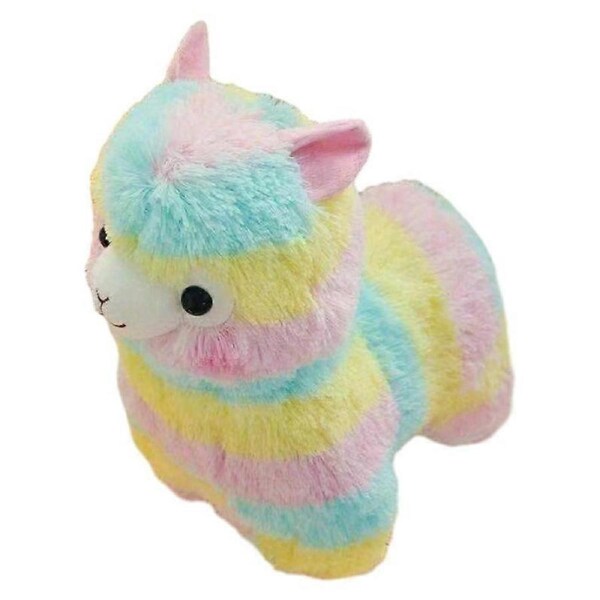 Rainbow Alpaca Doll Striped Grass Mud Horse Divine Beast Plush Toy Colorful Alpaca