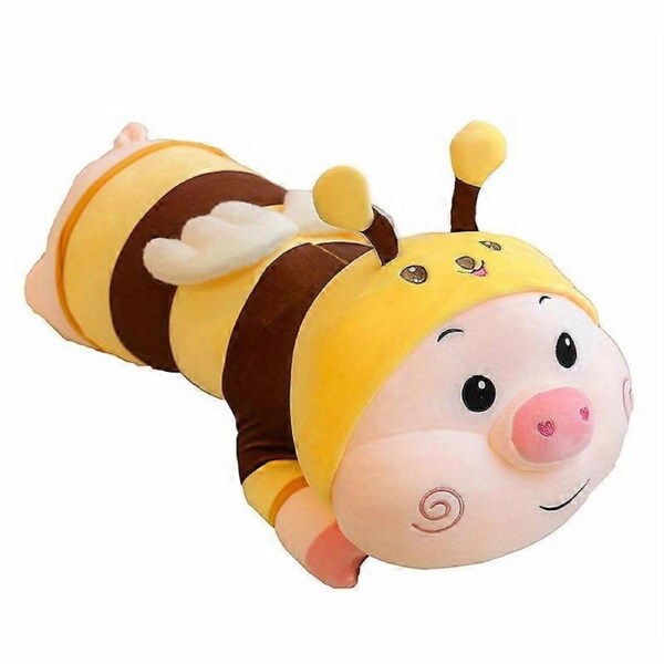 Cute large lying pig plush toy lazy pig doll rag doll doll long pillow bee lying pig