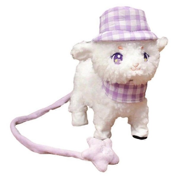 Electric Leash Walking Lamb Toy Sings Swings and Learns to Talk Sheep Doll Childrens Day Gift