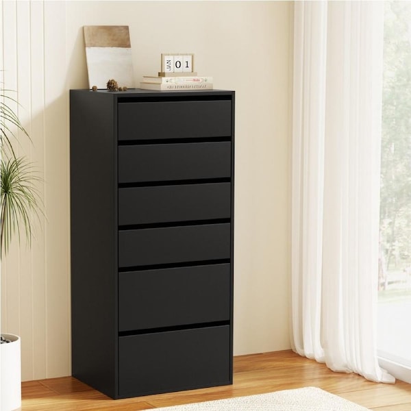 Artiss 6 Chest of Drawers Dresser Tallboy Black