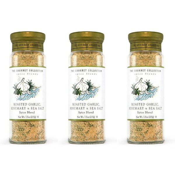 3PK Hot Shots The Gourmet Collection Spice Roast Garlic Rosemary Sea Salt 215g