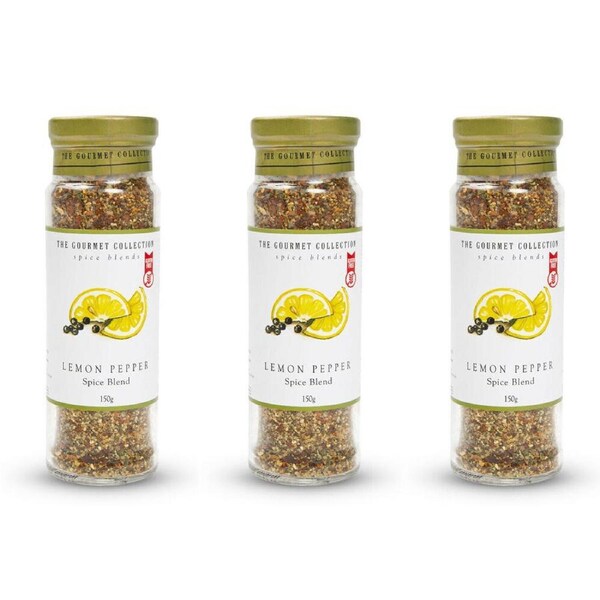 3PK Hot Shots The Gourmet Collection Spice Blend Lemon Pepper 150g Seasoning