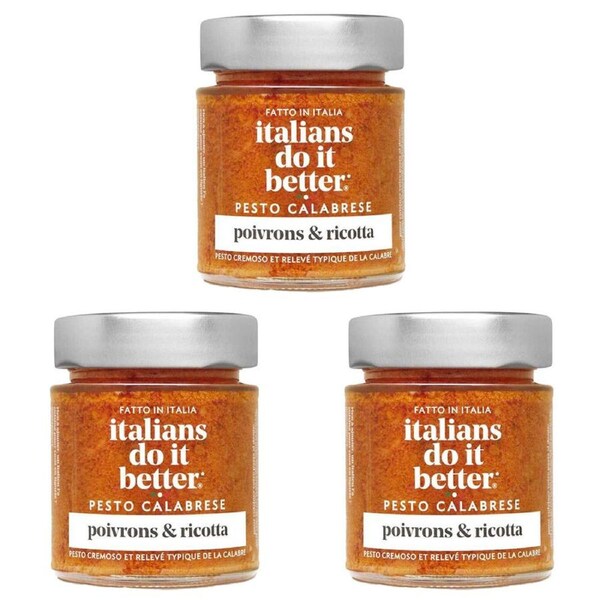 3PK Hot Shots Italians Do It Better Pesto Alla Calabrese 135g Cooking Seasoning