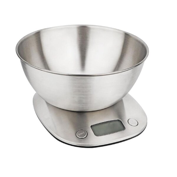Cuisena 5kg Kitchen Scale with Stainless Steel Bowl - Measures Dry & Wet Ingredients