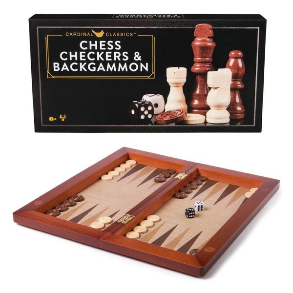 Cardinal Classics Chess Checkers and Backgammon Set