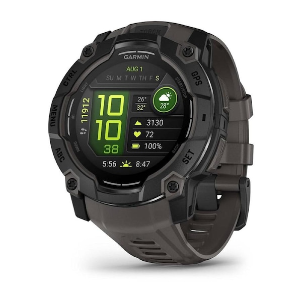 Garmin Instinct 3 - 50 mm AMOLED - Black w/ Charcoal Silicone Band