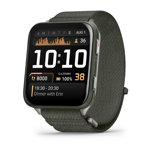 Garmin Venu X1 - Moss w/titanium caseback & moss ComfortFit nylon band
