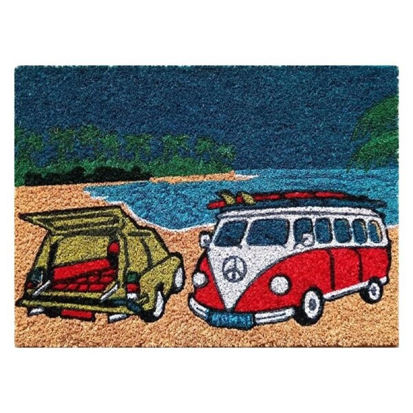 Door Mat Deluxe Coir Latex Vw S Beach Surf Coastal 40 X 55 Cm Doormat
