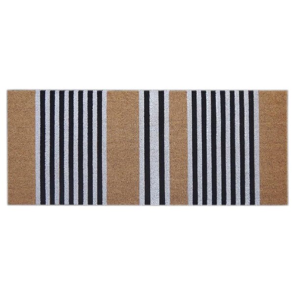 Wide Door Mat Deluxe Coir Backed Stripes 45 X 110 Cm Doormat