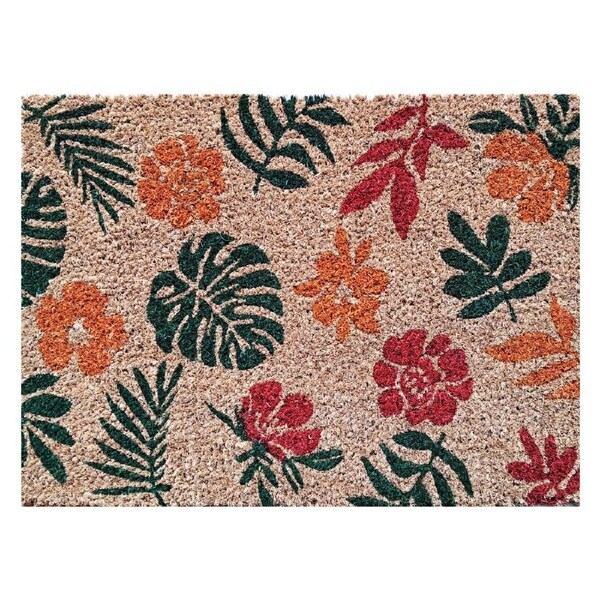 Door Mat Deluxe Coir Latex Floral 40 X 55 Cm Doormat
