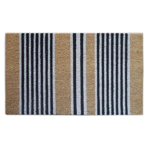 Door Mat Deluxe Coir Backed Stripes 45 X 75 Cm Doormat