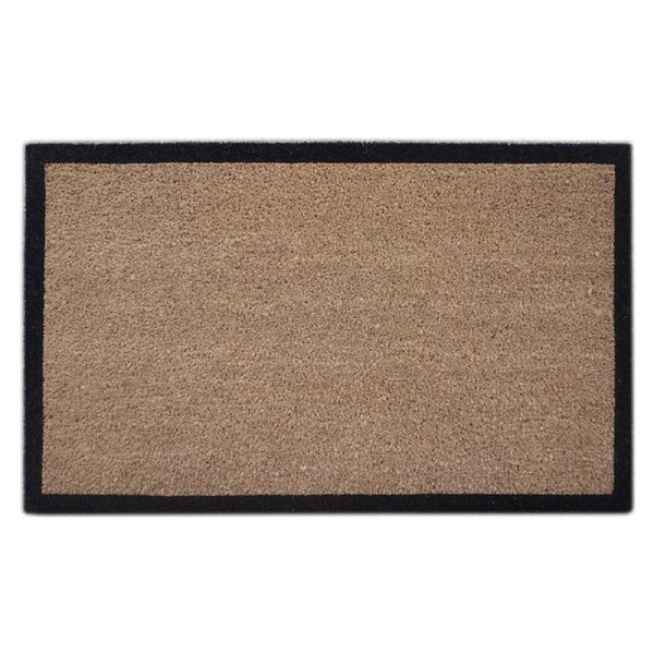 Door Mat Deluxe Coir Backed Black Border 45 X 75 Cm Doormat