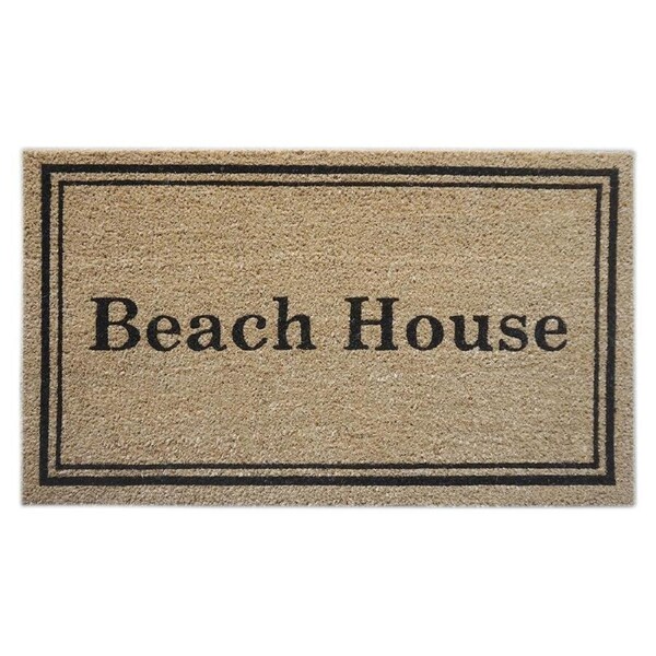 Door Mat Deluxe Coir Back Beach House 45 X 75 Cm Doormat