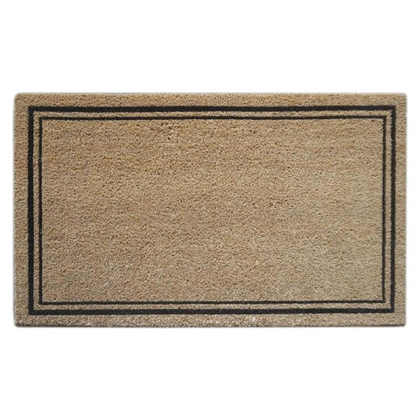 Door Mat Deluxe Coir Back Thin Double Border 45 X 75 Cm Doormat