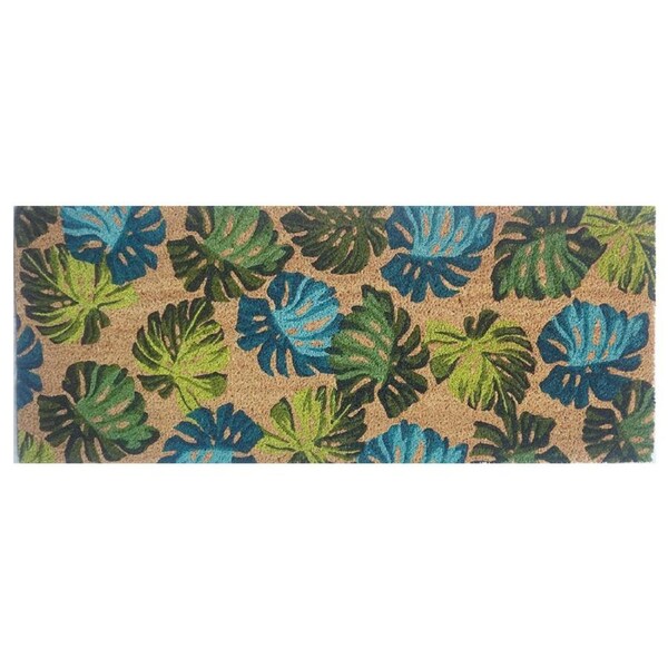 Wide Door Mat Deluxe Coir Latex Monsteria 45 X 110 Cm Doormat