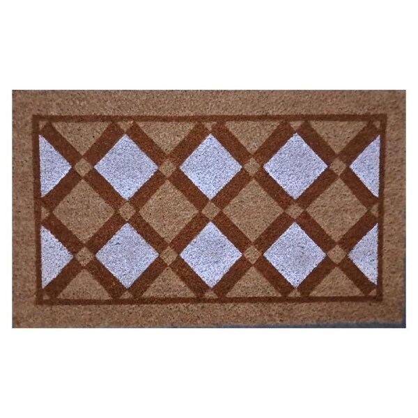 Door Mat Deluxe Coir Backed Tile 45 X 75 Cm Doormat