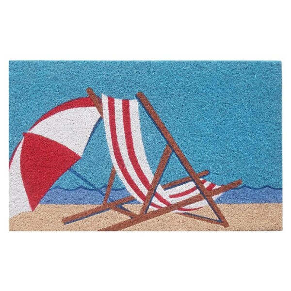 Door Mat Deluxe Coir Latex Deck Chair Beach Surf Coastal 45 X 75 Cm Doormat