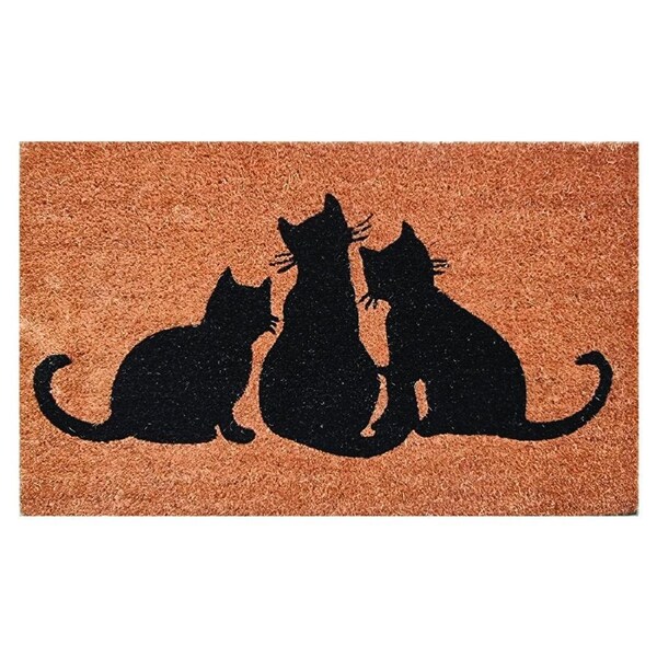 Door Mat Deluxe Coir Backed Cats Kittens 45 X 75 Cm Doormat