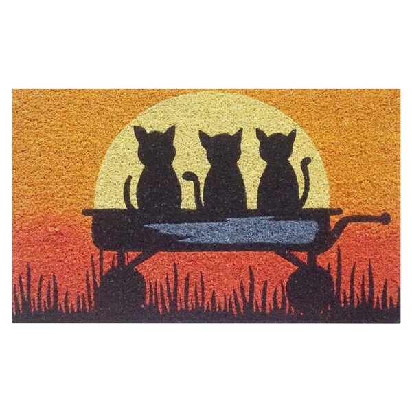 Door Mat Deluxe Coir Latex Kitten Cat Sun Kitten 45 X 75 Cm Doormat