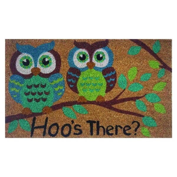 Door Mat Deluxe Coir Backed Hoos There Owls Birds 45 X 75 Cm Doormat