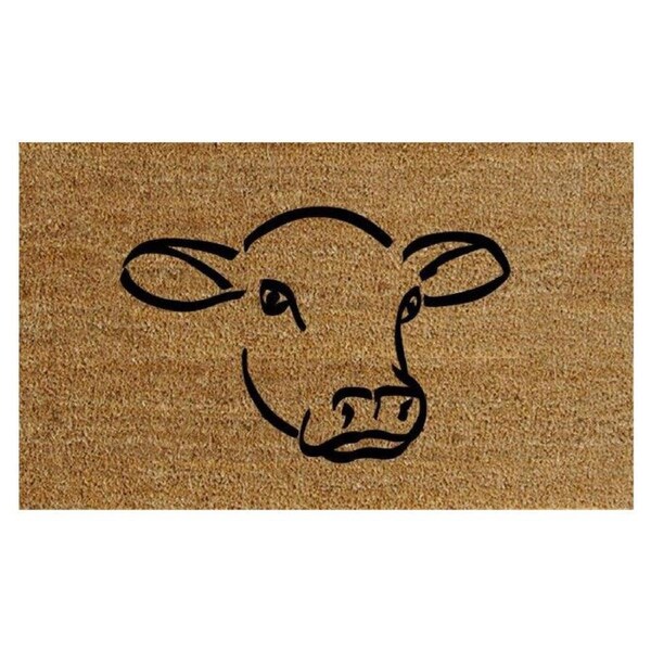 Door Mat Premium Coir Cow Face 50 X 80 Cm Doormat
