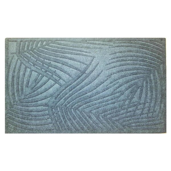 Door Mat Deluxe Marine Carpet Grey Palm Frond 45 X 75 Cm Doormat