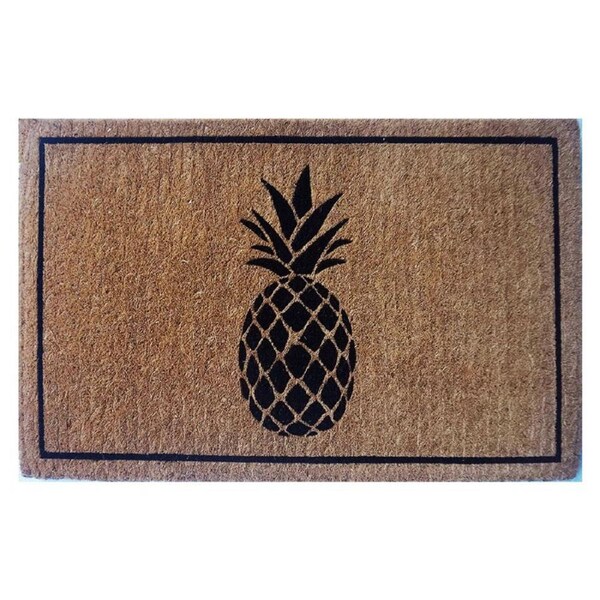 Door Mat Premium Coir Black Pineapple 50 X 80 Cm Doormat