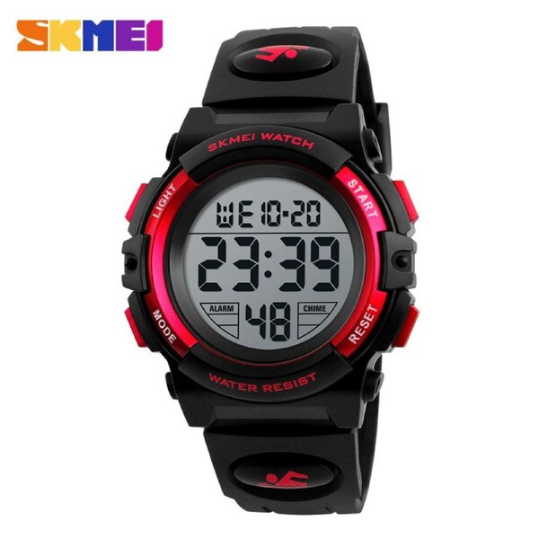 Men's large dial waterproof watch multifunctional outdoor sports trend electronic watch 1266-red
