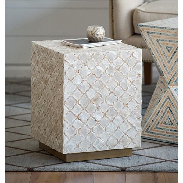 Haymen Shell Stool Side Table Square Box Bedside Desk