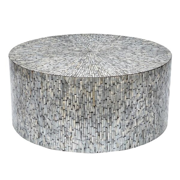 Mont Blanc Mother Of Pearl Hand Made Coffee Table Round