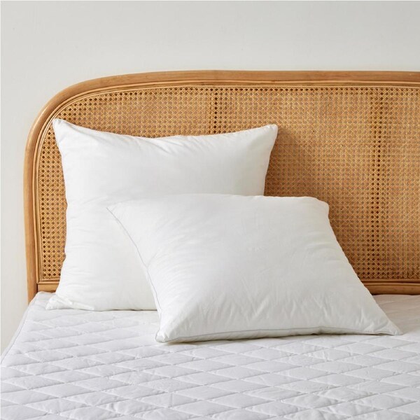Dreamaker Cotton Cover Down Alternative Pillow Twin Pack - Euro